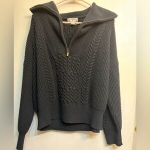 Nili Lotan Target Black Cable Knit Sweater
